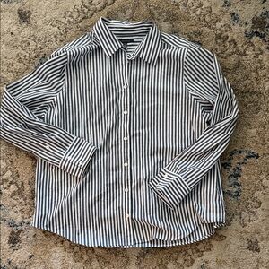 Banana Republic Black and White Striped Casual Shirt